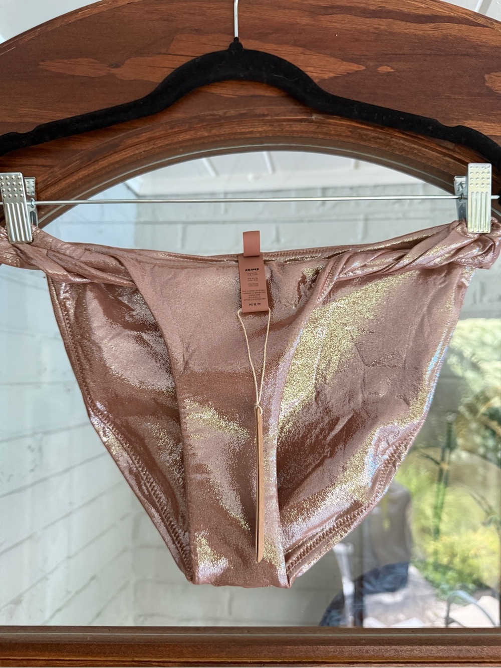 SKIMS Liquid Shine Twisted Bikini Bottom medium